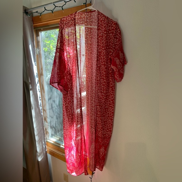 BOHO CHÍC FLORAL KIMONO BEACH COVERUP - Picture 2 of 4